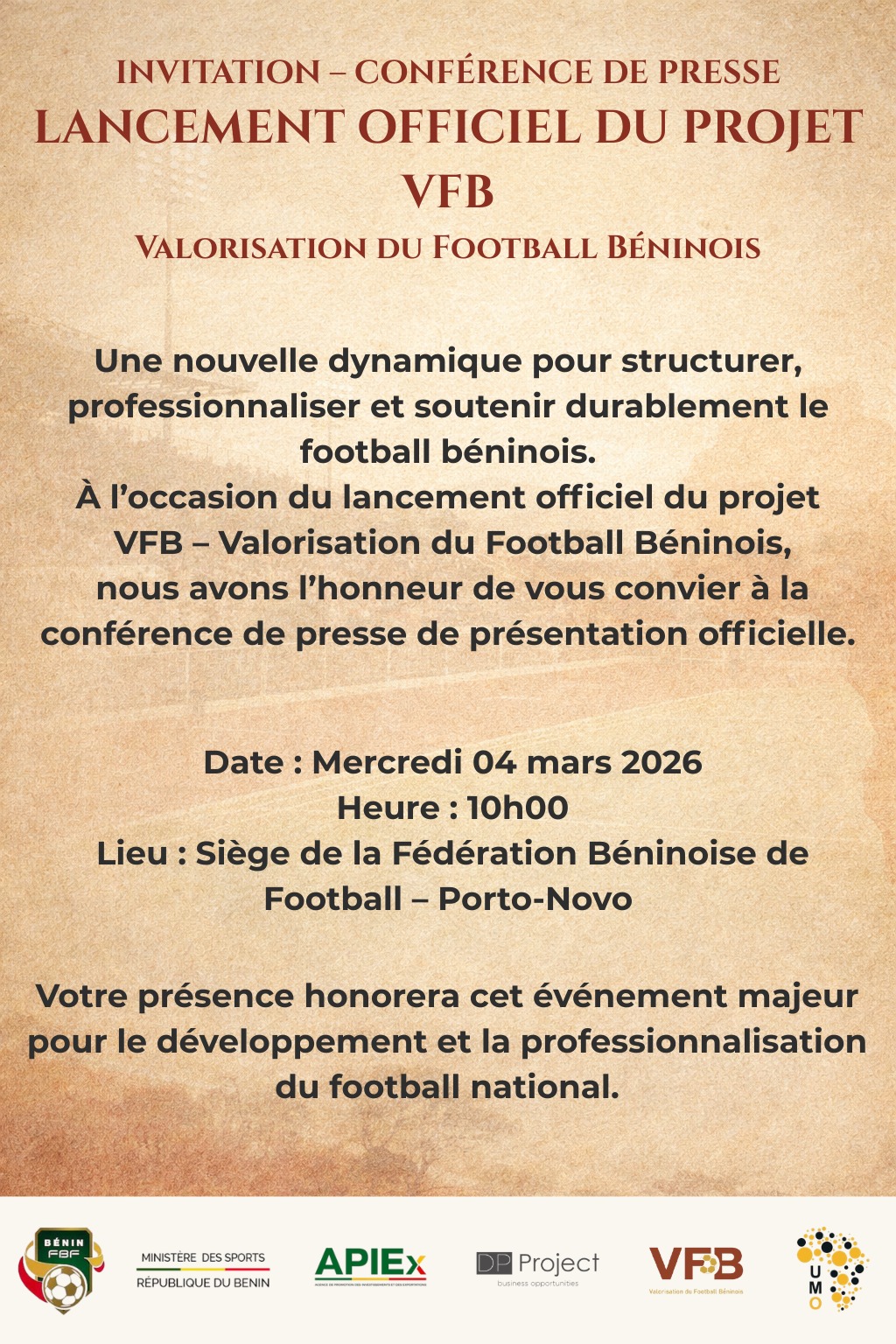 Conférence de presse – Lancement officiel du projet VFB
